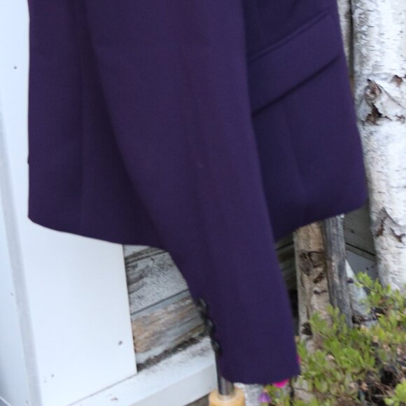 Talbots Plus Size Dark Blueberry Purple Classic 1 Button Blazer Jacket Sz 16 - Picture 4 of 7